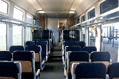 DSB Desiro MQ trainset interior photographed at the railway station in Odense 31. December 2003.